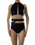 GRACE Leotard Base - Black/Skin Tone Mesh